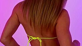 hannahjames710 tries on tiniest microbikini in steamy reveal session