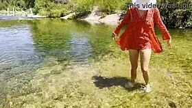 skinny latina outdoor fuck interrupted by surprise blowjob ass cumshot