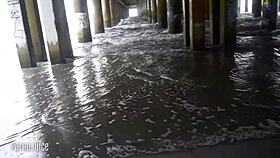 whoops i slipped showing my colombian beach bunny holes wide open for everyone