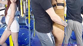 gostosa gets groped on crowded bus then creampied inside