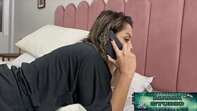 Mature milf spreads trimmed pussy for young stud's rough interracial pounding