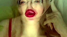 Goddess in lingerie and glasses dances before intense fucking