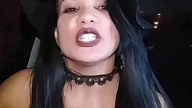 i flash my big clit on halloween streets feeling so exposed