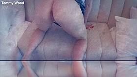 in the bedroom horny slut jackie ohh in miniskirt bends over for big cock doggystyle then rides cowgirl with cum on tits