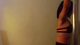 Dancing Seductively on Stripper Pole Ripping Clothes Off