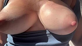 Big tits milf, you horny af bouncing those huge tits outdoor?