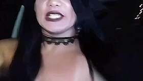 i flash my big clit on halloween streets feeling so exposed