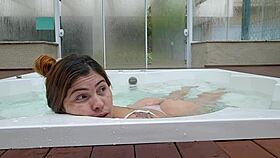 Exhibitionist Flashes in Hotel Jacuzzi for Married Man's Bold Play
