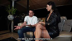 horny tattoo artist licks then RIDES client's HUGE COCK