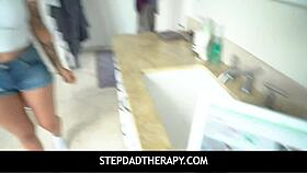 April Olsen plays game with daddy figure then blows and rides cock in garage