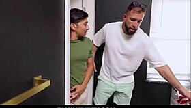 big tits brunette teen RIDES BIG COCK stepbrother then stepdad POUNDS her
