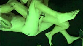 from bird's eye couple indulges in sensual bedroom pounding