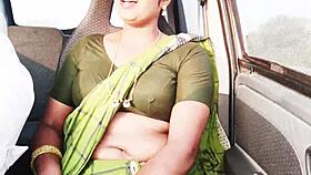 beautiful indian maid dirty talks during car sex ride