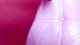Brunette bimbo bombshell swallows cum during intense sofa fucking audition