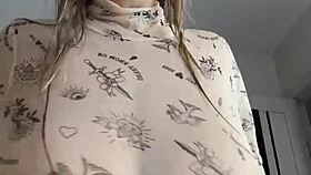 her big natural tits drench everything in slippery wetness after the soak