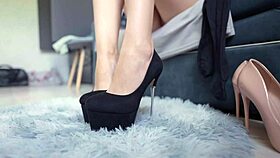 check out these perfect heels on sexy stocking legs