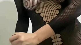 hired this sexy latina maid in tight dress couldn't hold back voyeur lust
