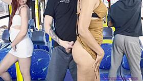 gostosa gets groped on crowded bus then creampied inside