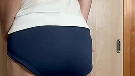 check out this cute swimsuit girl getting intense anal training