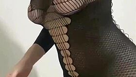 hired this sexy latina maid in tight dress couldn't hold back voyeur lust
