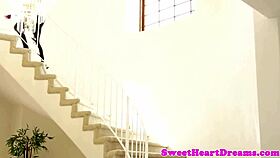 Young Cheerleader with Big Tits Scissoring Passionately Against Busty Lesbian Milf in Steamy Encounter
