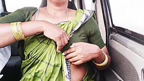 beautiful indian maid dirty talks during car sex ride