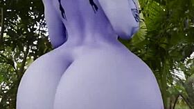 Does widowmaker's thicc ass twerk on halloween cock?