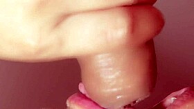 Japanese close-up pov blowjob with deep sucking and cum in mouth