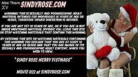 Sindy Rose fists ass in merry Christmas cosplay fun