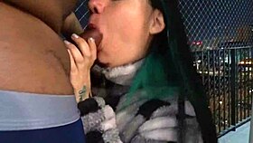 friend blows me on balcony then i pound her huge latina ass hard