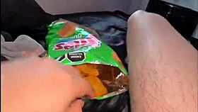 Watch me savor my favorite creamy anal creampie snack with big tits babe