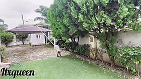 dominant gardener with giant african cock ravages submissive woman doggystyle in lush garden