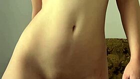 petite maiskii fingers her shaved pussy to explosive moaning orgasm in homemade solo