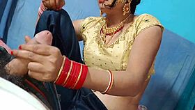stunning indian bride delivers perfect blowjob skills