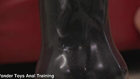 lady ana gapes her narrow ass with handmade balldog xl plus intense anal fisting orgasm