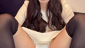 cute crossdressing ladyboy in mini dress masturbates quietly