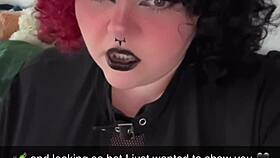 BBW Goth GF Creams Pussy on Huge Dildo for Viewer