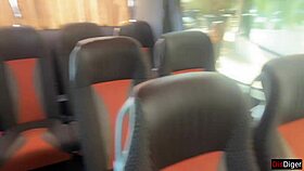 crazy guy whips out cock on bus but cute girl sucks him off