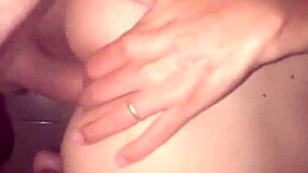 Skinny Brazilian rabuda bends for lover's hot cum on ass