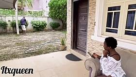 dominant gardener with giant african cock ravages submissive woman doggystyle in lush garden