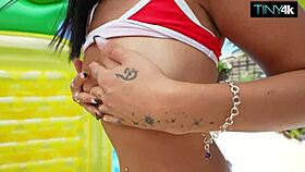 summer slut goes crazy 😩 riding that fat 10-inch cock all day