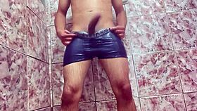 novinho teases huge cock bulge under underwear wet orgasm