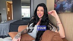 tall busty brunette goddess rides cock in first pov casting
