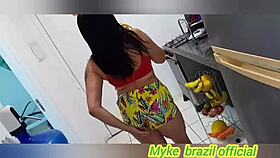 Cute Brazilian blonde Cibele Pacheco craves anal assfucking in see-through lingerie homemade 1on1