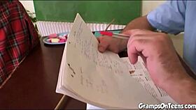 teacher pounds her sweet teen student's pussy hardcore with spanks