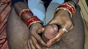 desi village bhabhi massage ends in cum mouth