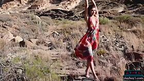 Elina Love's Petite Russian Model Outdoor Playboy Striptease