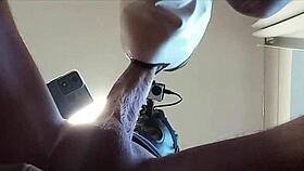 naked milf in pantyhose heels deepthroats and swallows