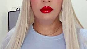 Webcam transsexual casually tests out fresh outfit and toys
