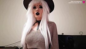 elf witch unleashes hot cum facial after week-long abstinence craving